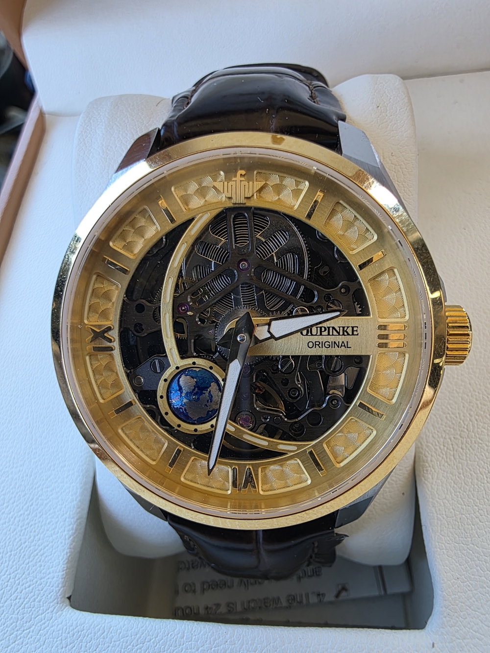 OUPINKE 3268 Automatic Skeleton Watch.